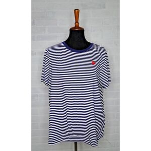 J Crew Collector Tee shirt Strawberry Striped  Embroidered Size XXL‎ NWT